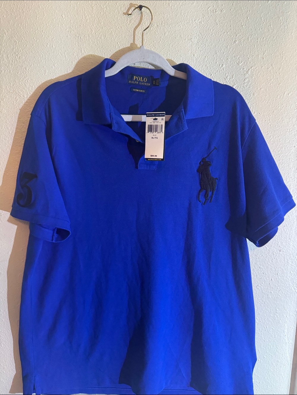 Polo by Ralph Lauren Men's Cobalt Blue Polo with Embroidered Pony